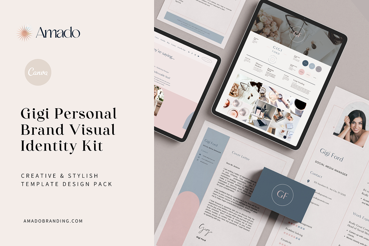 Gigi Canva Logo & Brand Identity Kit, a Templates & Theme by Amado Brand Design Studio (Photo 1 of 6)