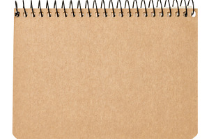 Kraft paper spiral notebook, isolated background, a School & Education Photo by ndanko