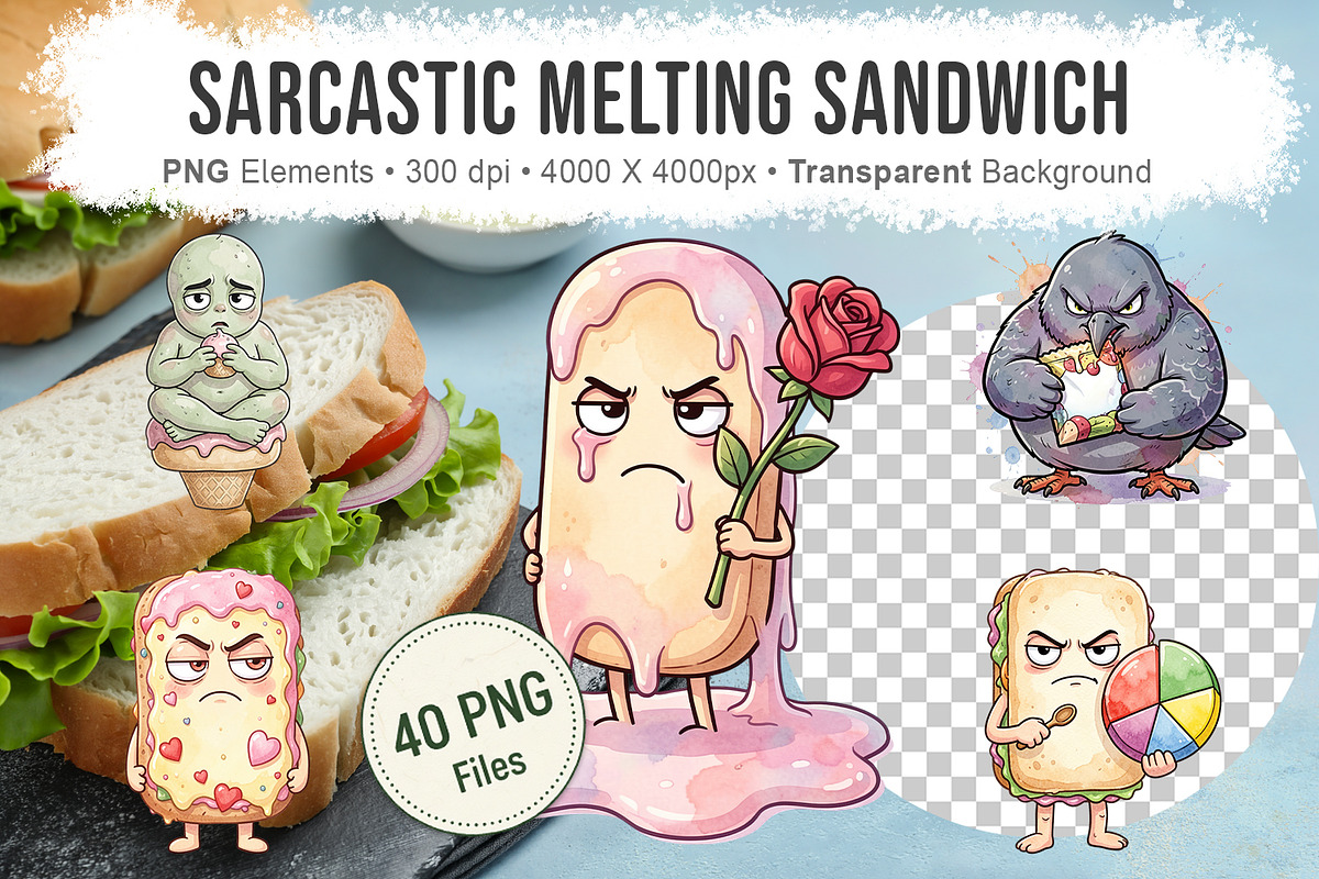 Sarcastic Ice Cream Sandwich, a Decorative Illustration by Artnoy (Photo 1 of 18)