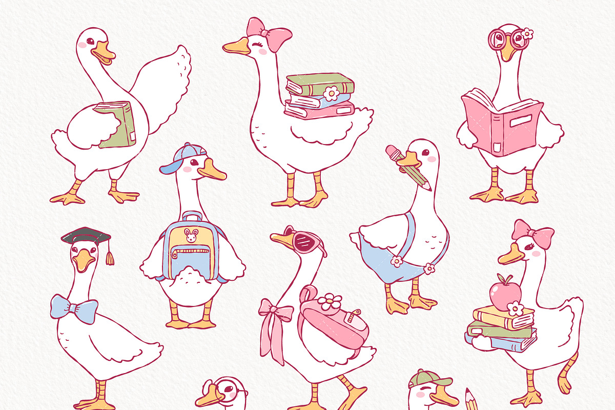 Spring Goose School Clipart, an Education Illustration by TitaLivingArt (Photo 3 of 10)