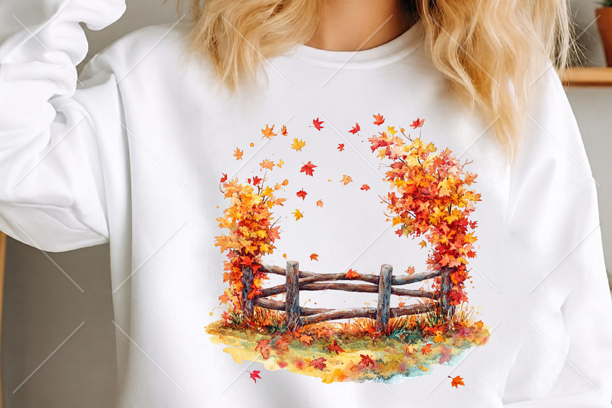 Whimsical Autumn Fence Clipart, a Seasonal Illustration by Canvas Craft (Photo 5 of 10)