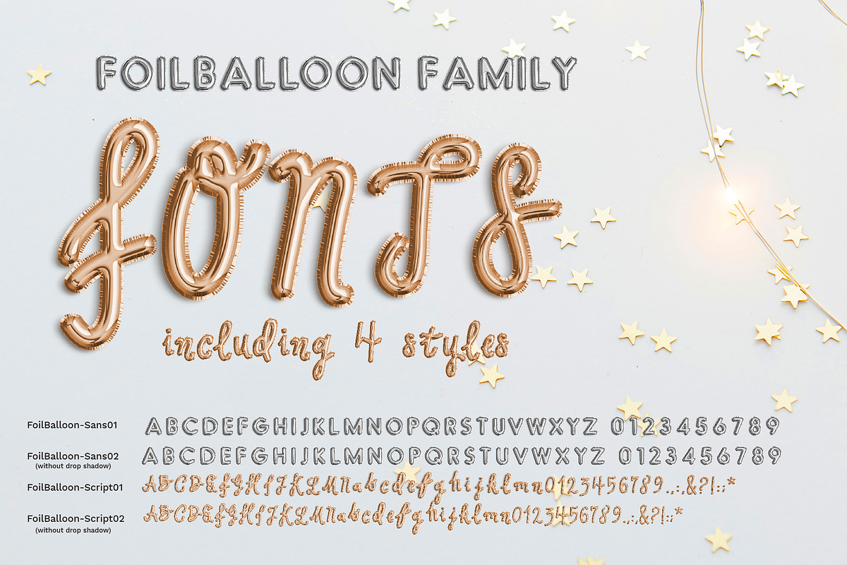 FoilBalloon - Color bitmap font preview 3