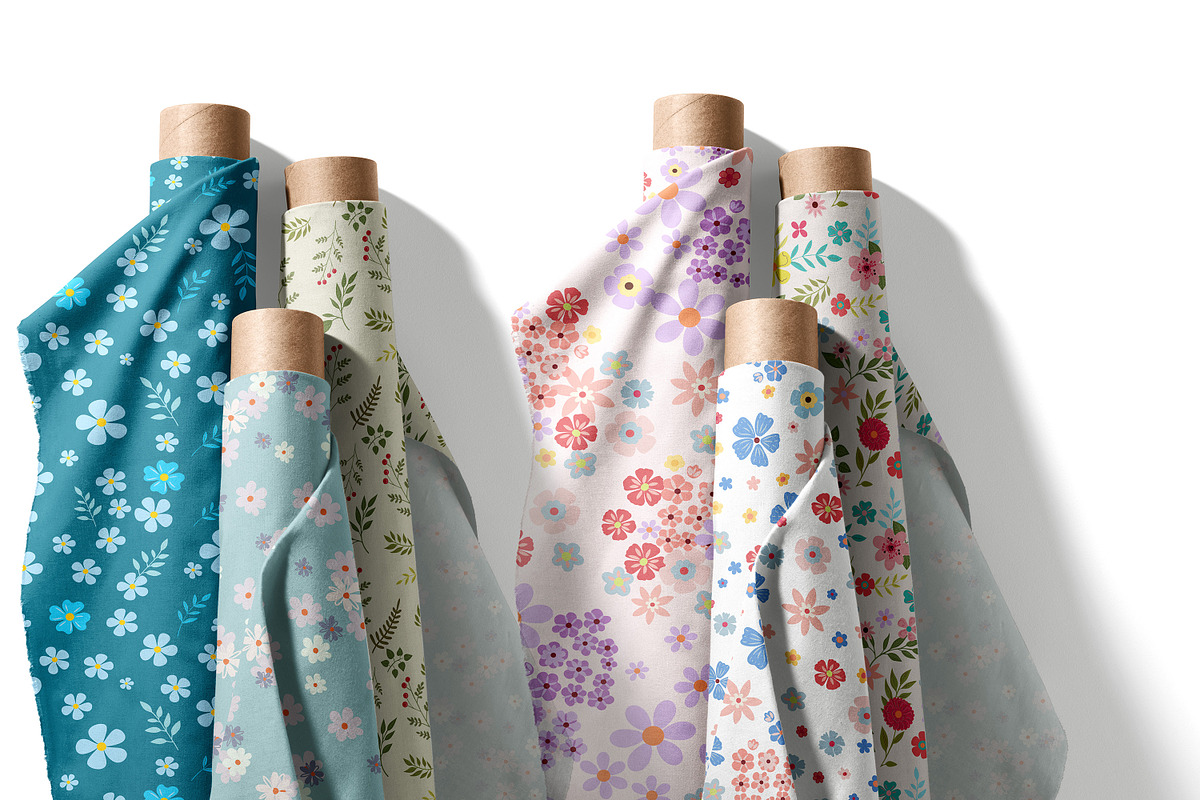 Ditsy vector flower patterns,clipart, a Pattern Graphic by FleurArt (Photo 8 of 8)