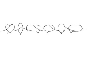Continuous line art with six, an Object Illustration by GraphiShop