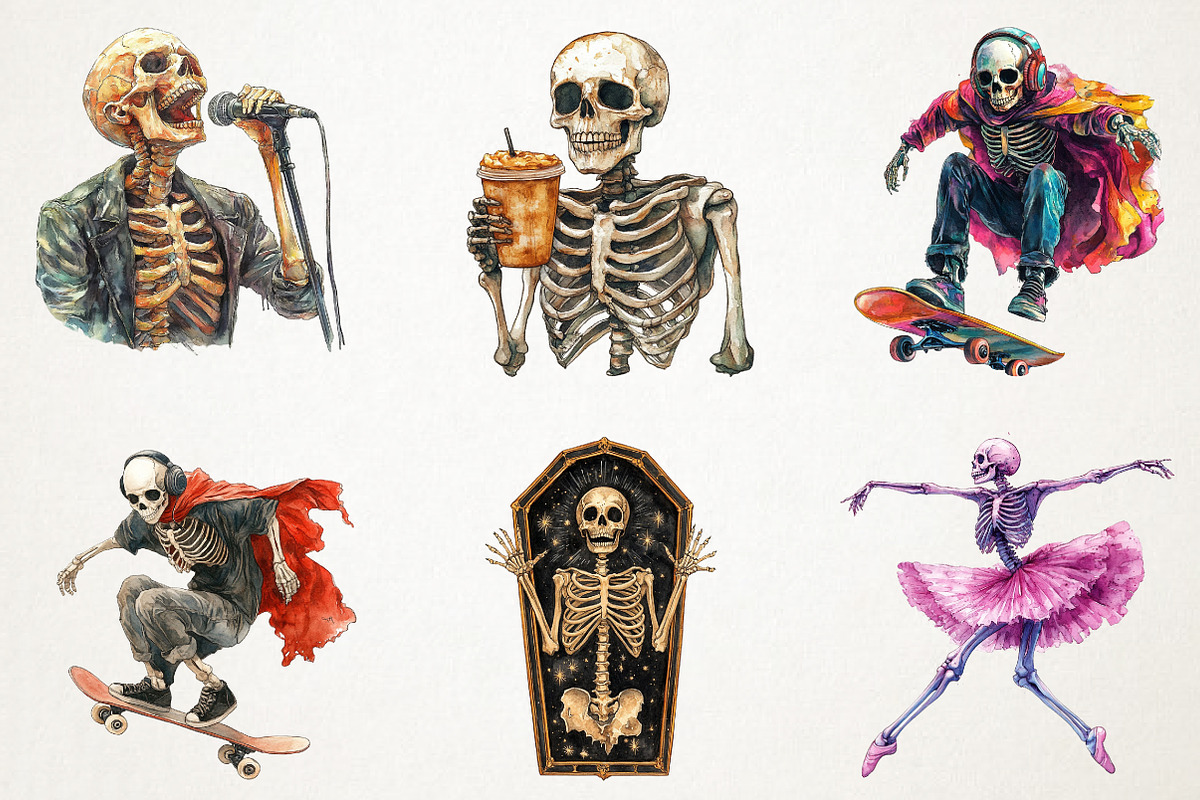 Halloween Funny Skeleton Sublimation, an Illustration by RobertsArt (Photo 2 of 7)