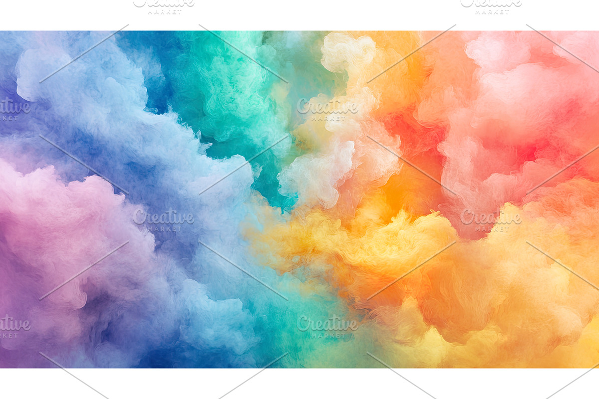 Multicolor clouds swirl texture, an Illustration by Lermont51