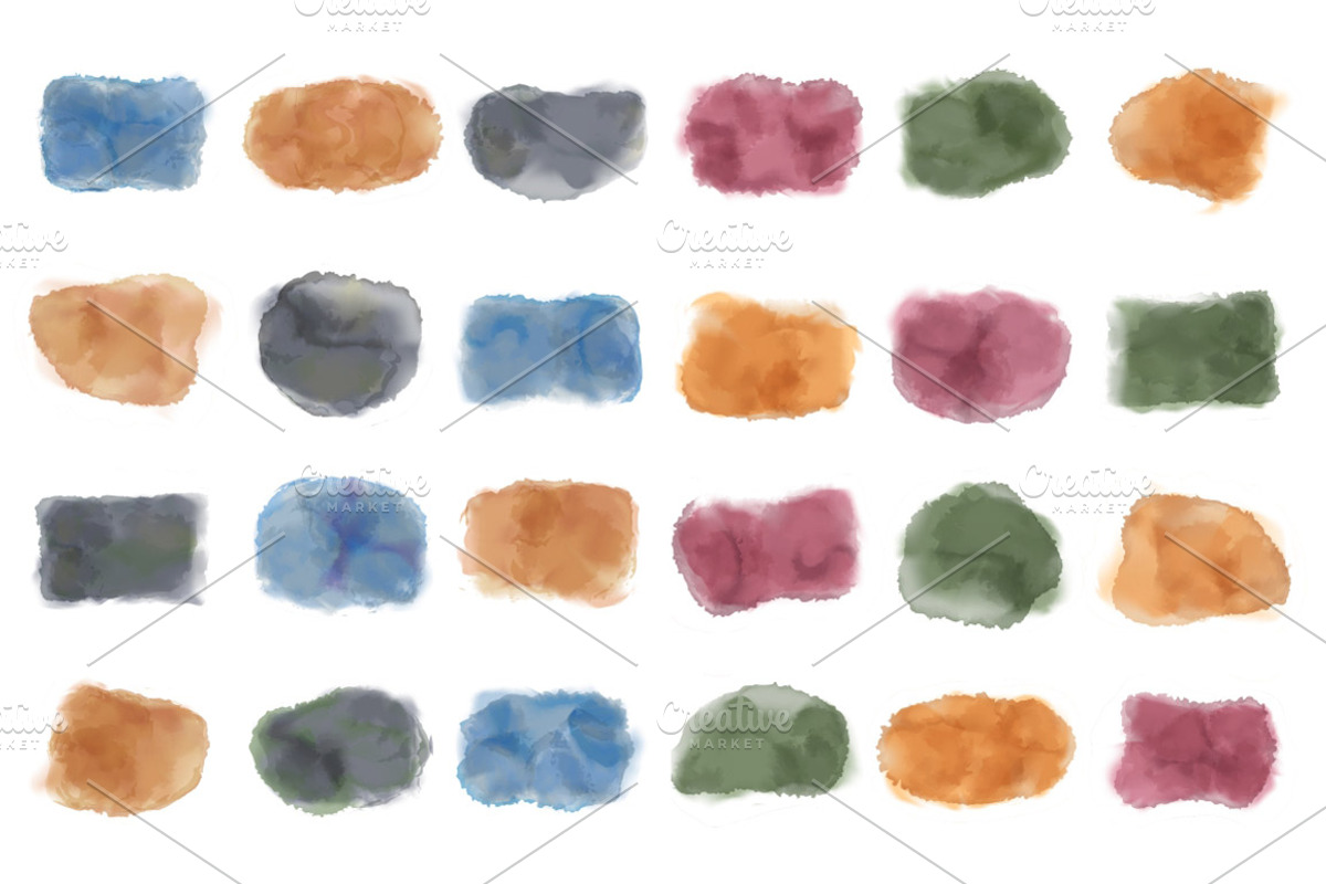 Vector watercolor stains handmade, a Decorative Illustration by Rosa Puchalt (Photo 2 of 2)