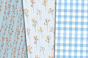 Orange & Blue Floral Pattern Set, a Pattern Graphic by Libby Wishes (Thumbnail 3 of 5)