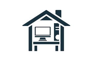 Home office representing working, a Technology Illustration by Aimagenarium@gmail.com