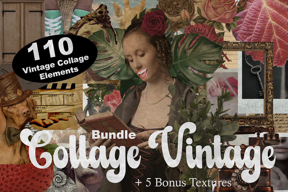 110 Vintage Collage Elements Bundle, an Object Graphic by Studio Angel Arts (Photo 1 of 7)