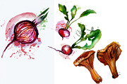 vegetarian set, a Food Illustration by art_mouse (Thumbnail 5 of 10)