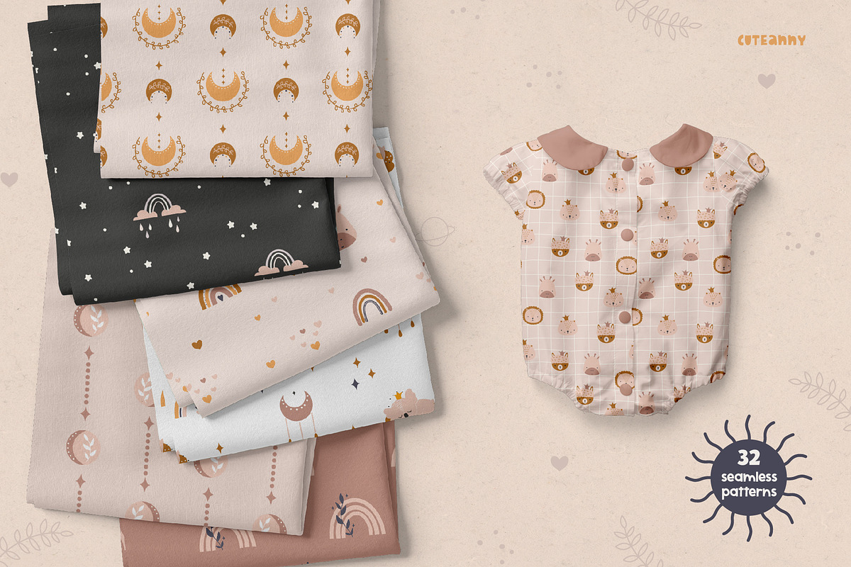 Bohemian Dreams - Clipart & Patterns, an Object Graphic by Cuteanny Design (Photo 4 of 10)