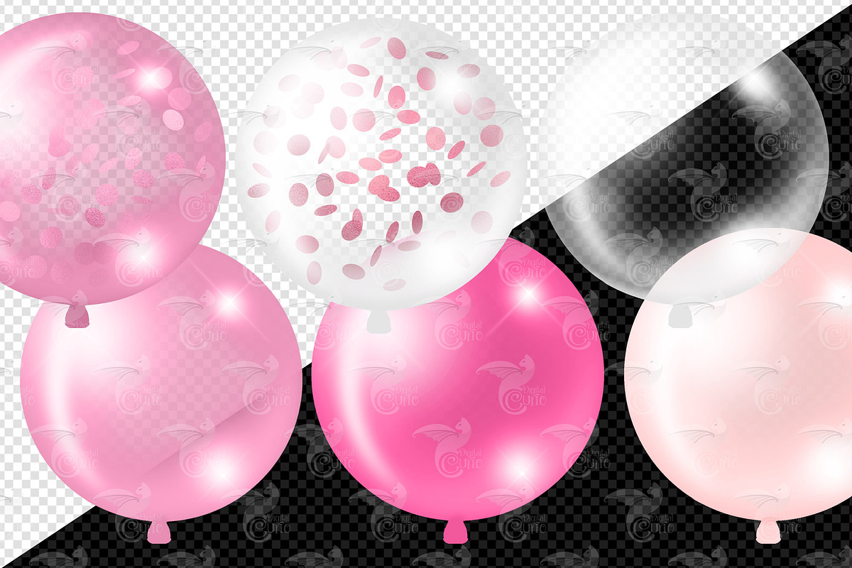 Pink Balloon Arches Clipart, an Illustration by Digital Curio