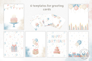 Happy Birthday Watercolor Clipart