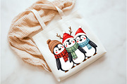Just A Merry Penguin Christmas Png, an Illustration by Watercolor design (Thumbnail 2 of 3)