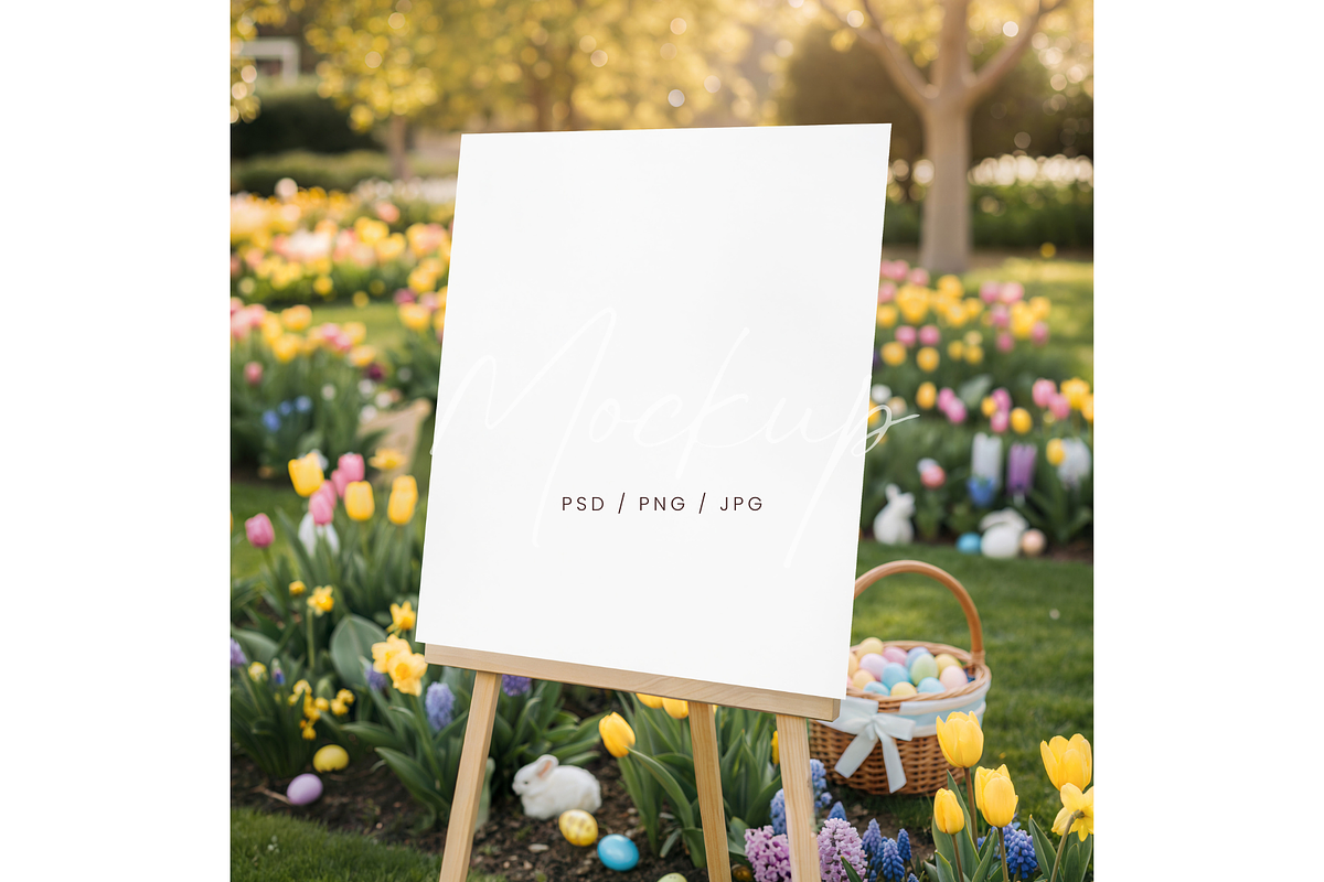 Easter Welcome Sign Mockup, a Product Mockup by TatiMockup (Photo 1 of 3)