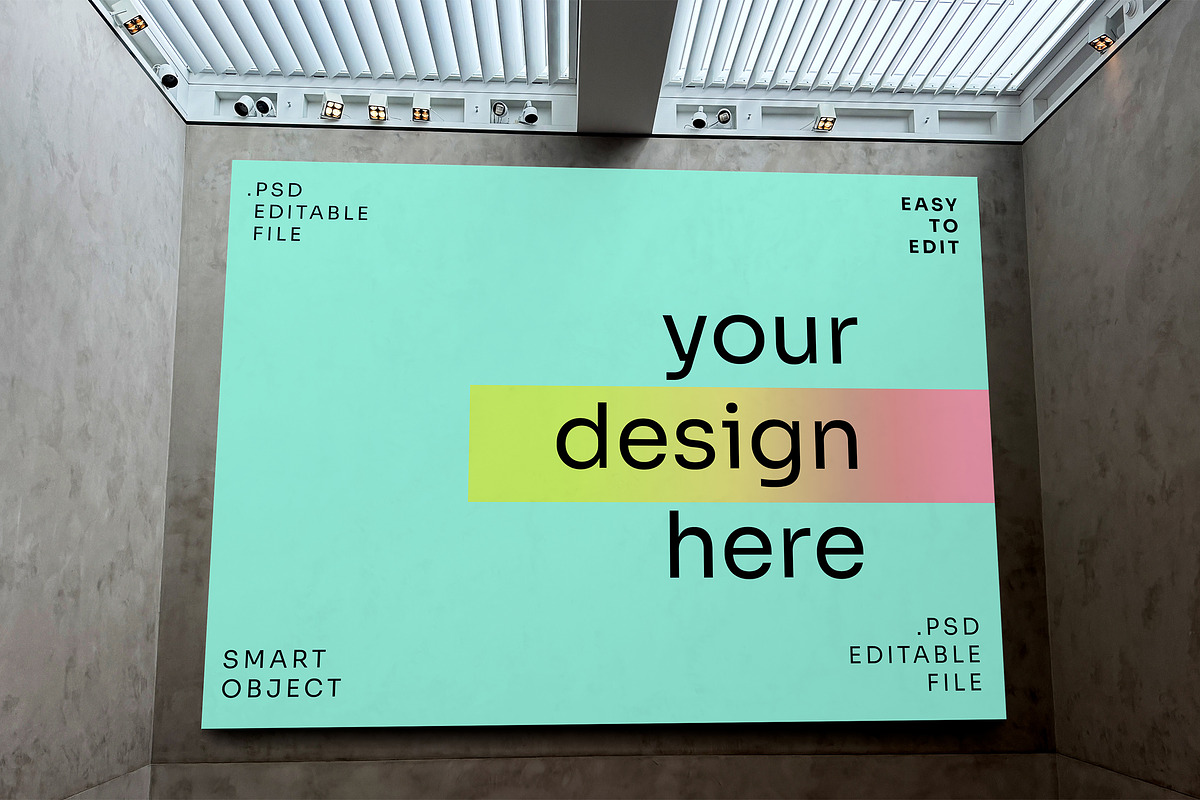 Indoor Billboard Mockup, an Advertising Mockup by Voar Mockups