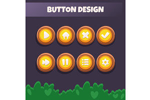 Game ui set of Buttons. GUI design, a Graphic by BabySofja