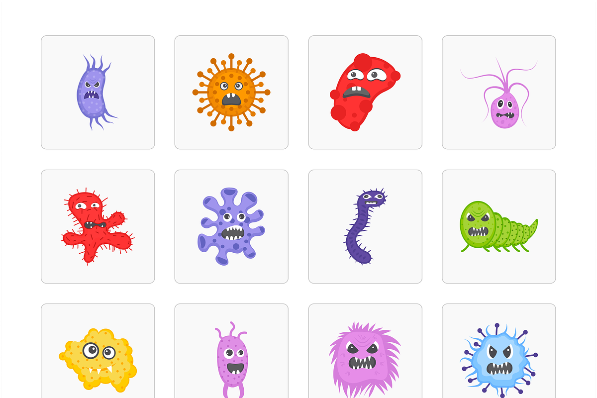 Germs Vector Set, a Duotone Icon by Brickclay (Photo 7 of 7)