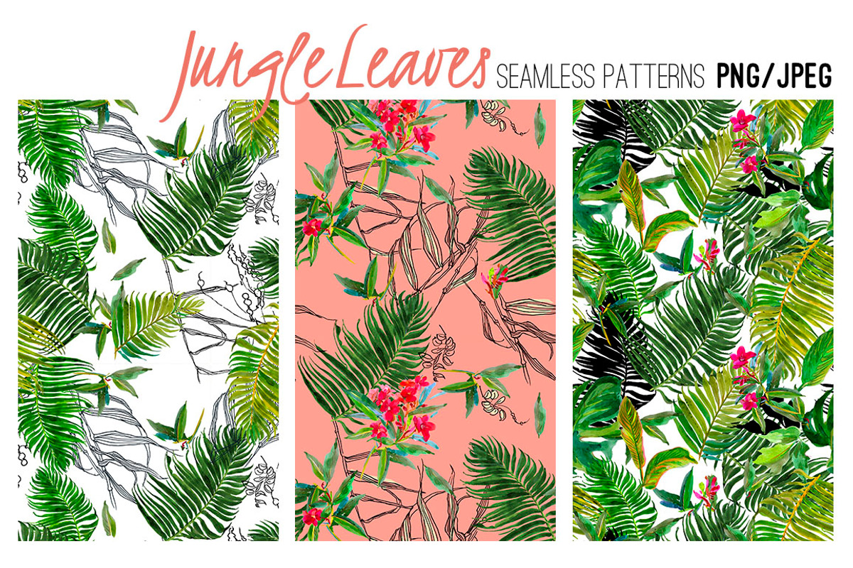 Jungle Leaves. Watercolor Set, a Pattern Graphic by Irina Dolgikh (Photo 3 of 8)