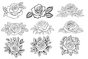 Floral tattoo stamps for procreate, a Brush Add-On by aivos (Thumbnail 7 of 9)