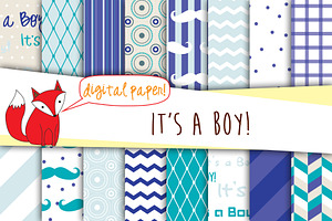 Baby Boy Digital Paper