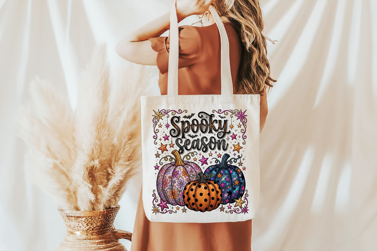 Preppy Spooky Season Pumpkin PNG, a Seasonal Illustration by designcity5 (Photo 3 of 4)