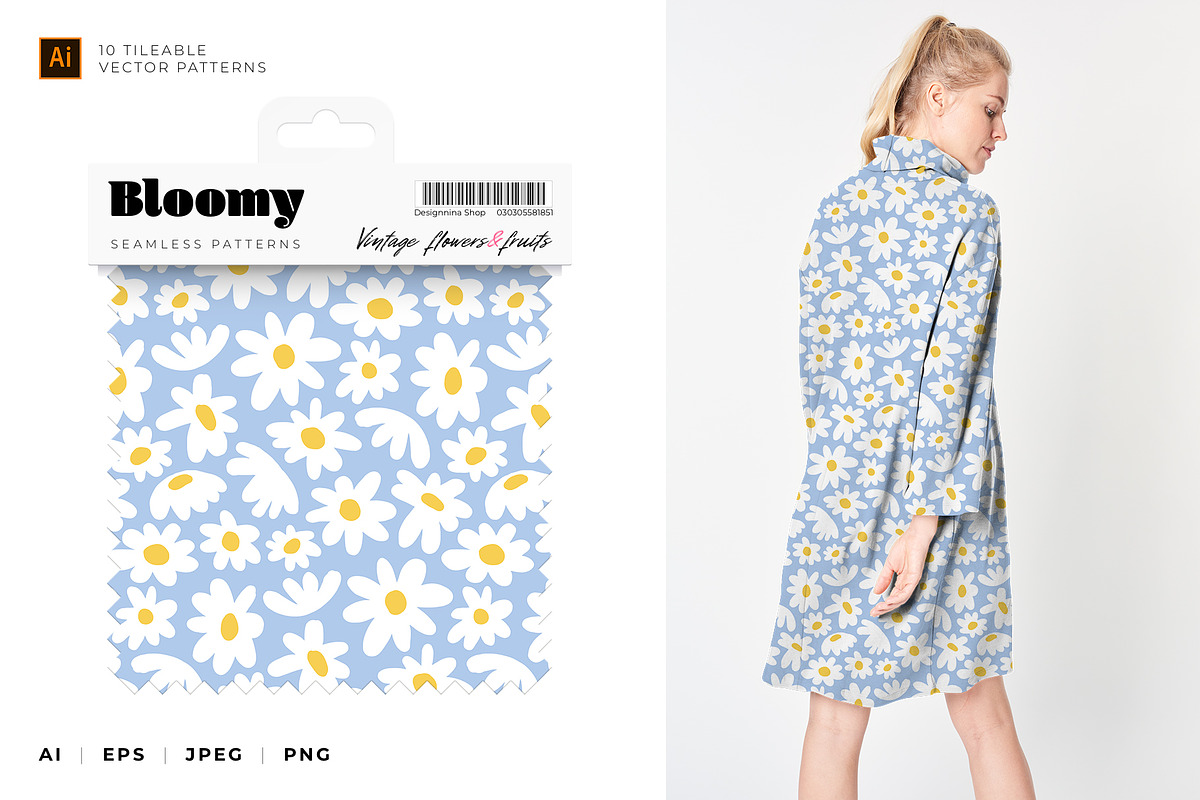 Bloomy — Vintage Patterns Collection, a Pattern Graphic by Designnina Shop (Photo 6 of 11)