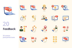 Feedback 3D Icons Set Bundle, an Object Graphic by Aimagenarium@gmail.com