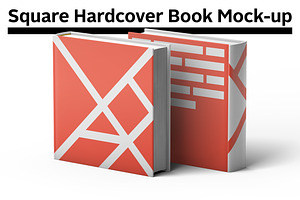 Square Hardcover Book Mock-up