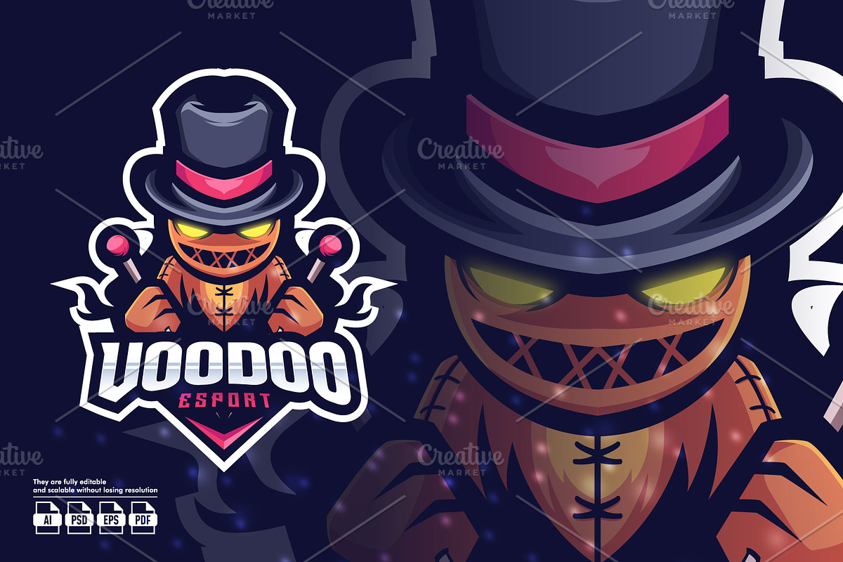 Voodoo Mascot Esport Logo, a Branding & Logo Template by prps.std (Photo 1 of 3)