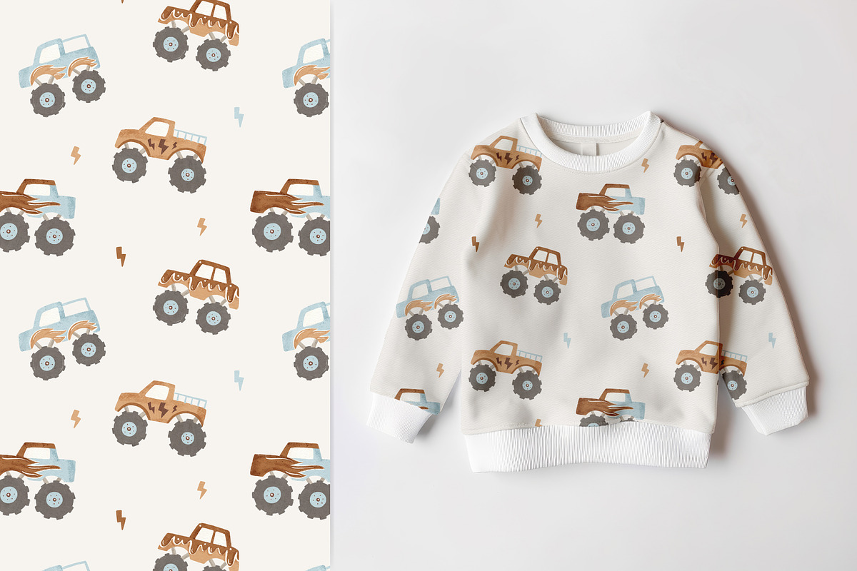 Monster trucks, a Pattern Graphic by Olena Kuznietsova (Photo 5 of 11)