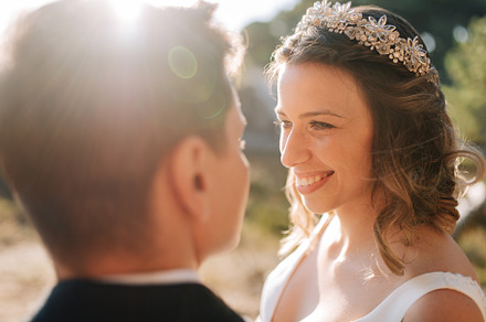 Portrait of a bride looking at her husband, a Person Photo by rubenchase