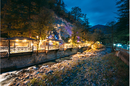 Borjomi, Georgia. Night View Of, an Architecture Photo by Our Amazing World
