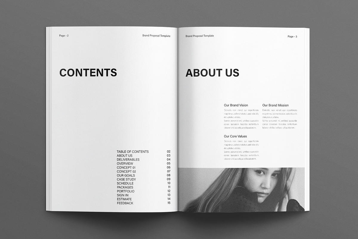 Brand Proposal Template, a Brochure Template by E-Type (Photo 2 of 7)