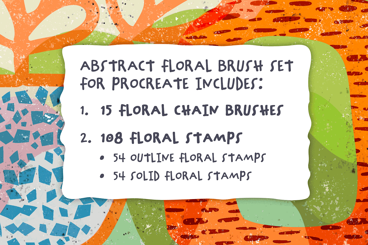 Abstract Florals Procreate Stamps, a Brush Add-On by cugypress (Photo 2 of 6)