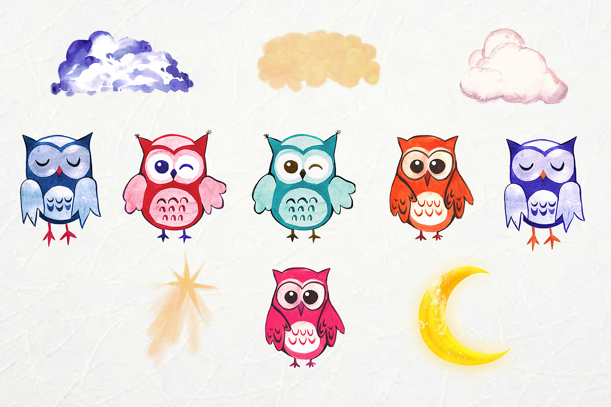 Funny owls,sublimation printing,PNG, an Illustration by ElliaArt (Photo 8 of 8)