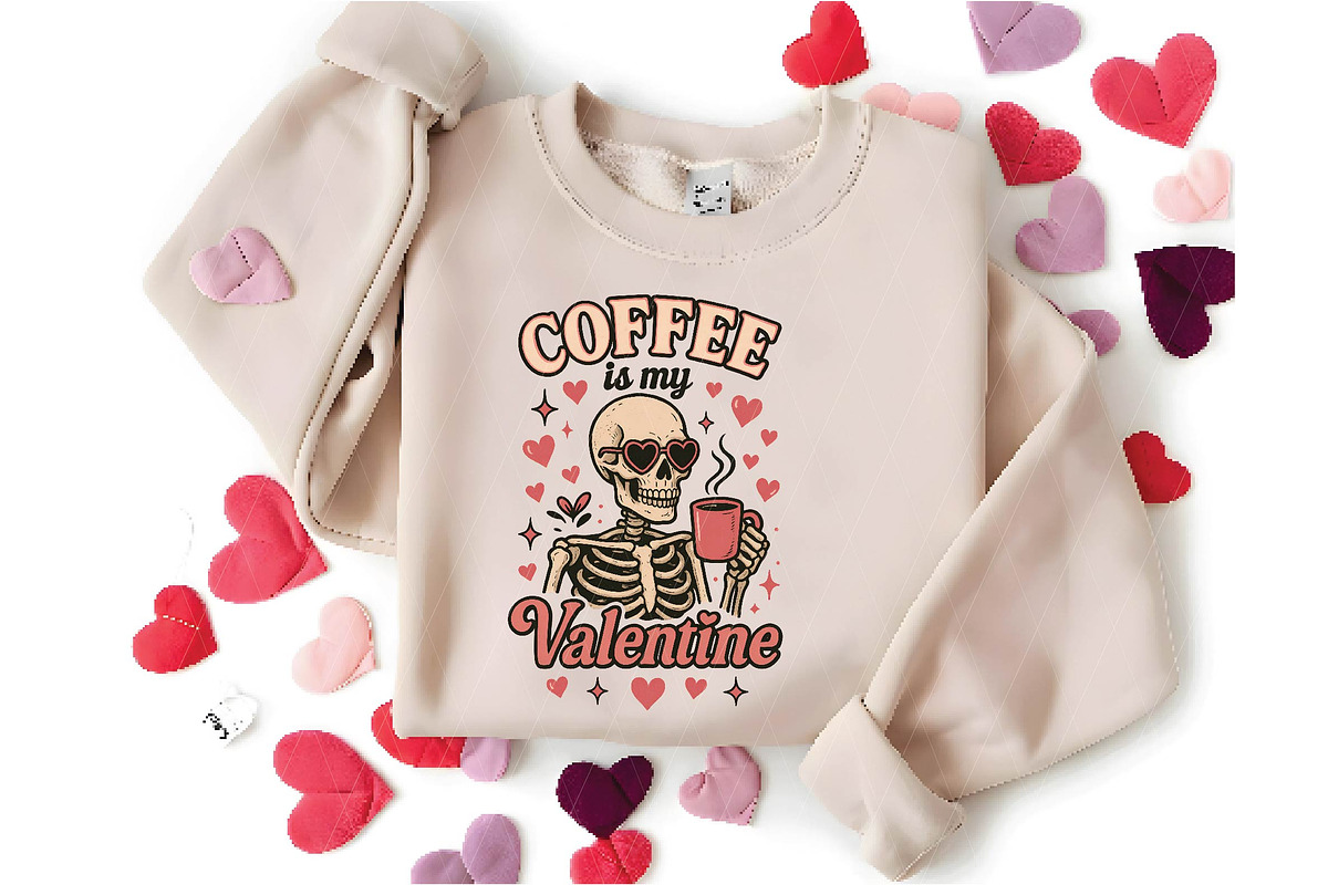 Coffee Is My Valentine Skeleton PNG, an Illustration by DreamPrint404 (Photo 5 of 8)