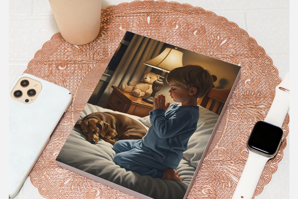 Boys praying at bedtime, a Person Illustration by Kat's Artful Creations (Photo 4 of 11)