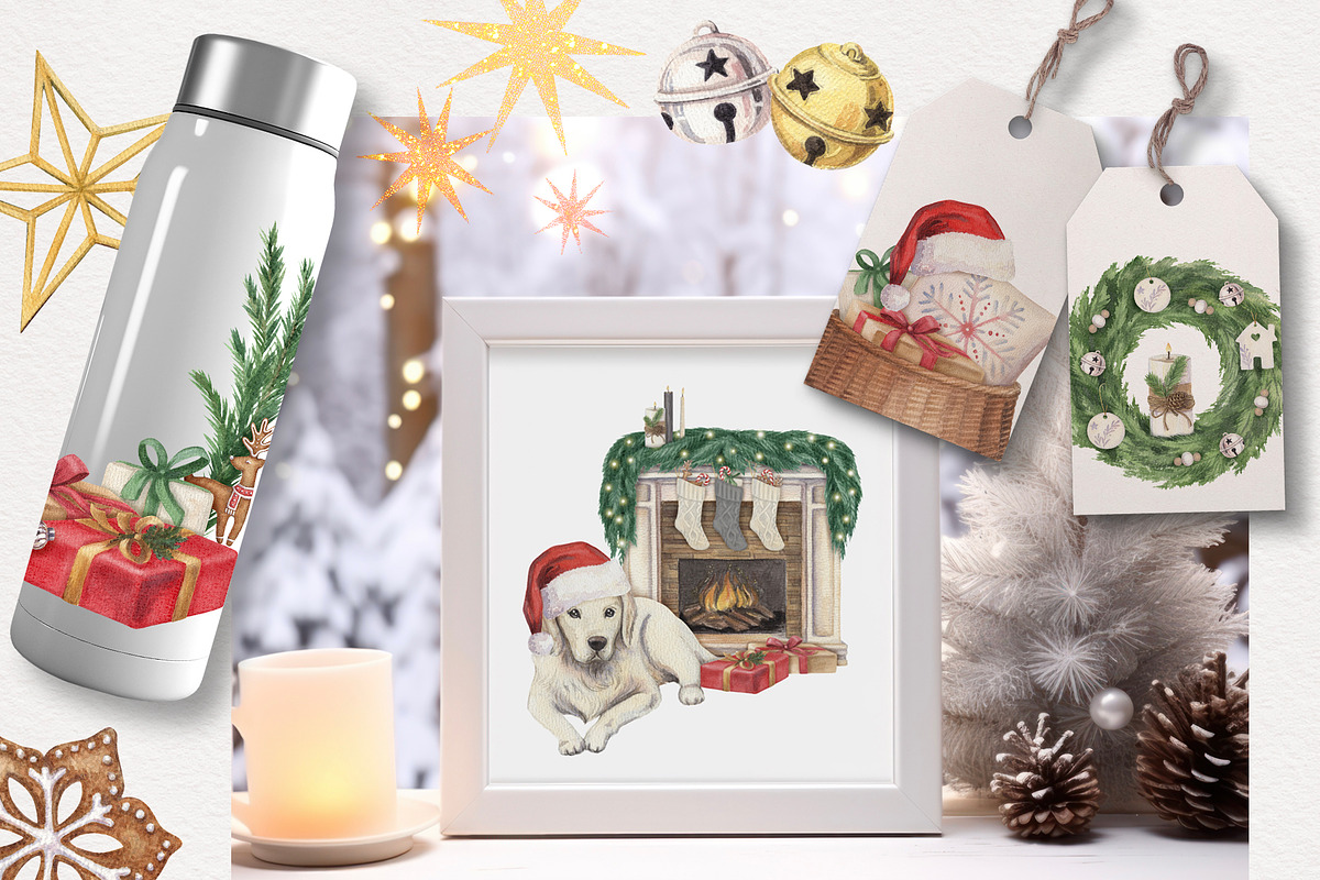 Cozy Christmas Watercolor Collection, a Seasonal Illustration by Nadya Saen Art (Photo 7 of 11)