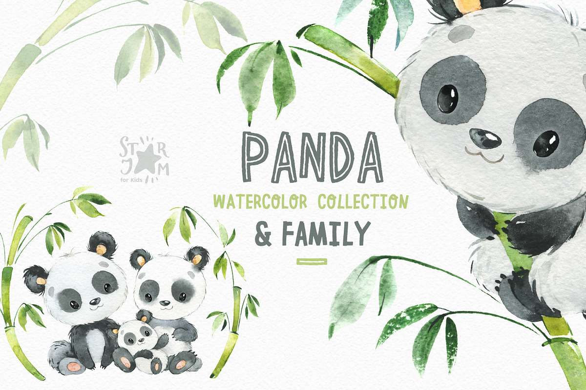 Panda & Family Collection, an Animal Illustration by StarJam (Photo 1 of 6)