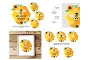 Honey Bee Watercolor Bundle, an Animal Illustration by Lemon design (Thumbnail 7 of 10)