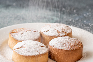 Spanish polvorones cookies dusted, a Food & Drink Photo by Alexander Prokopenko