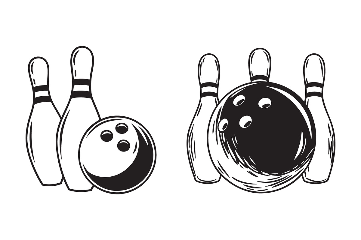 Bowling Ball and Pins Vectors, an Object Graphic by Billah Hub (Photo 1 of 3)