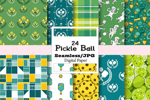 Seamless Pickle Ball Digital Paper B, a Pattern Graphic by Wow Magic