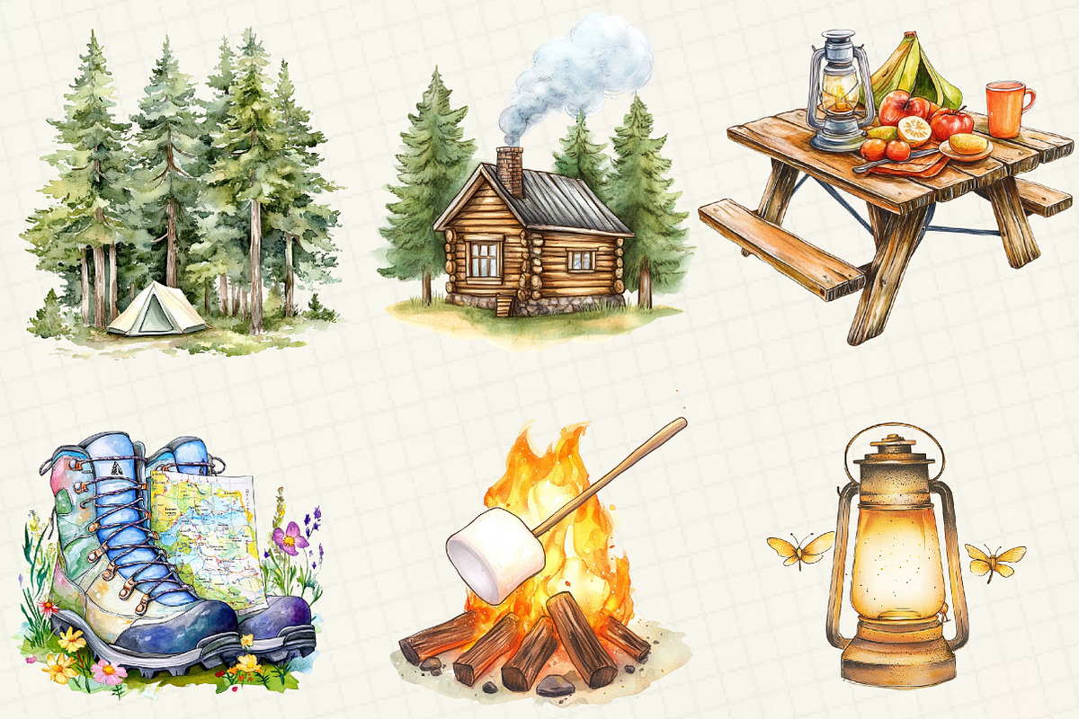 Camping Sublimation Clipart, an Illustration by OK Design (Photo 2 of 5)