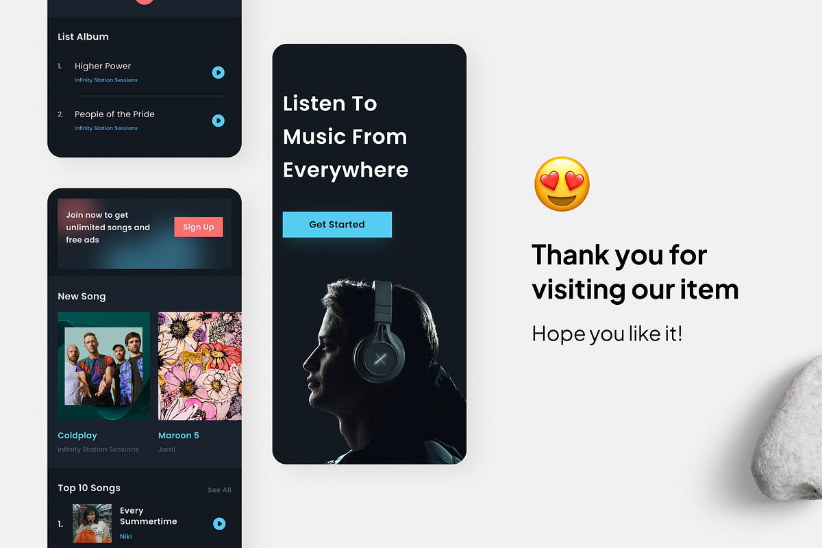Ascolta - Music Everywhere App, an UI Kit Template by Panen Creative (Photo 3 of 3)