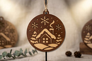 Christmas House Ornament SVG File, an Object Graphic by Libby Wishes (Thumbnail 2 of 3)