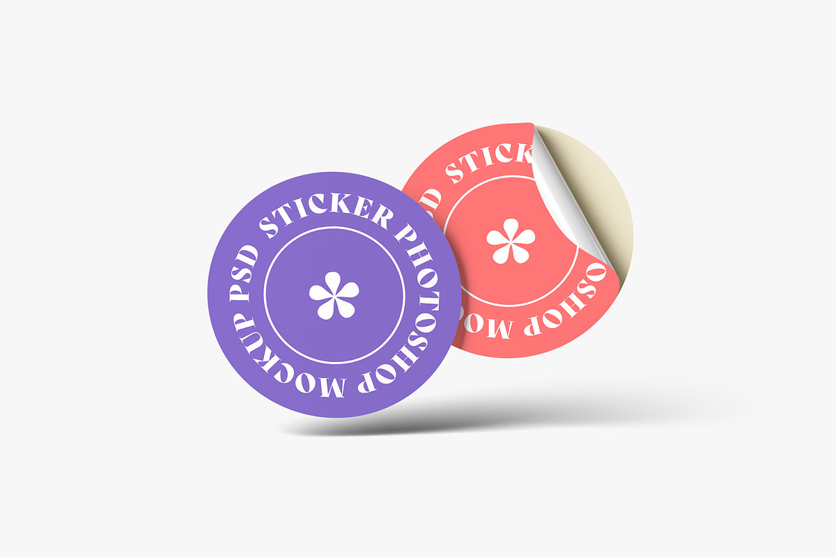 Round Sticker Mockups, a Merchandise Mockup by artimasa (Photo 6 of 6)