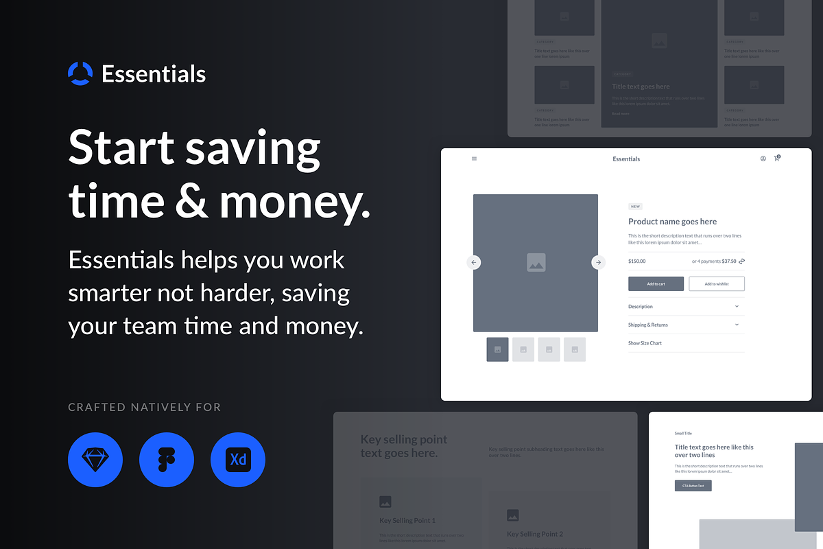 Essentials Wireframe Kit, a Wireframe Template by UI Vault (Photo 4 of 6)